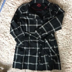 Black and Tan rain trench coat